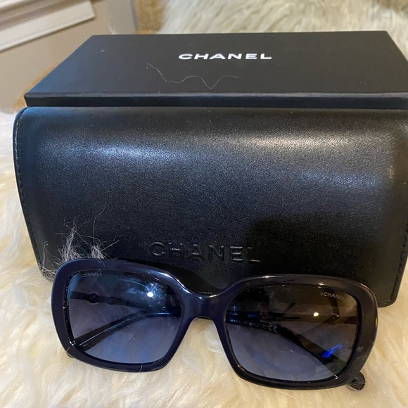 CHANEL Accessories - Authentic Chanel Sunglasses (dark navy) with Pearl Accent